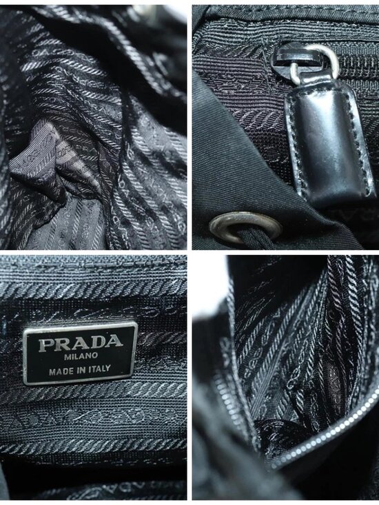 PRADA Backpack Nylon Black Silver Auth bs33169 main image 16